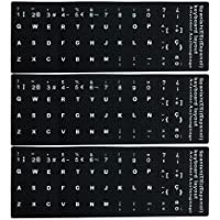Jorzer Teclado del Ordenador Portátil Pegatinas Reemplazo del Teclado Español No Transparente con Fondo Negro En Letras…
